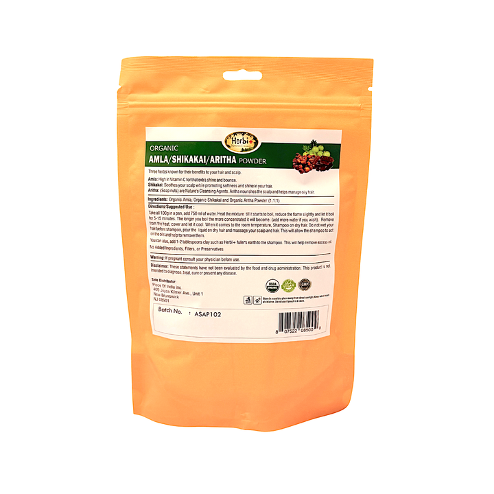 Organic Herbi Plus Amla Shikakai Aritha Powder for Hair 200 g 7 oz - view 2