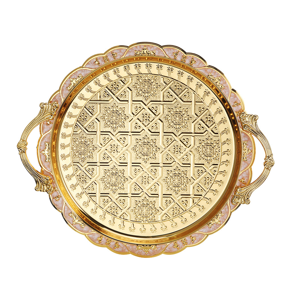 Gold Colored Plate 16 Inch with Twin Handles - view 2