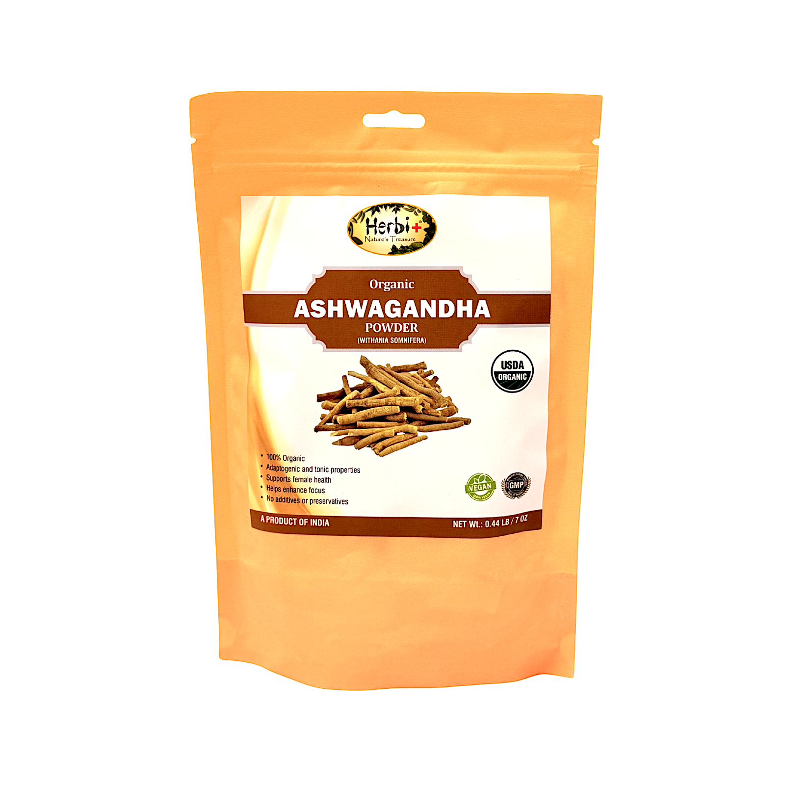 Herbi Plus Organic Ashwagandha Powder 7 oz Anti Stress