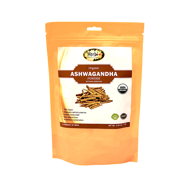 Herbi Plus Organic Ashwagandha Powder 7 oz Anti Stress