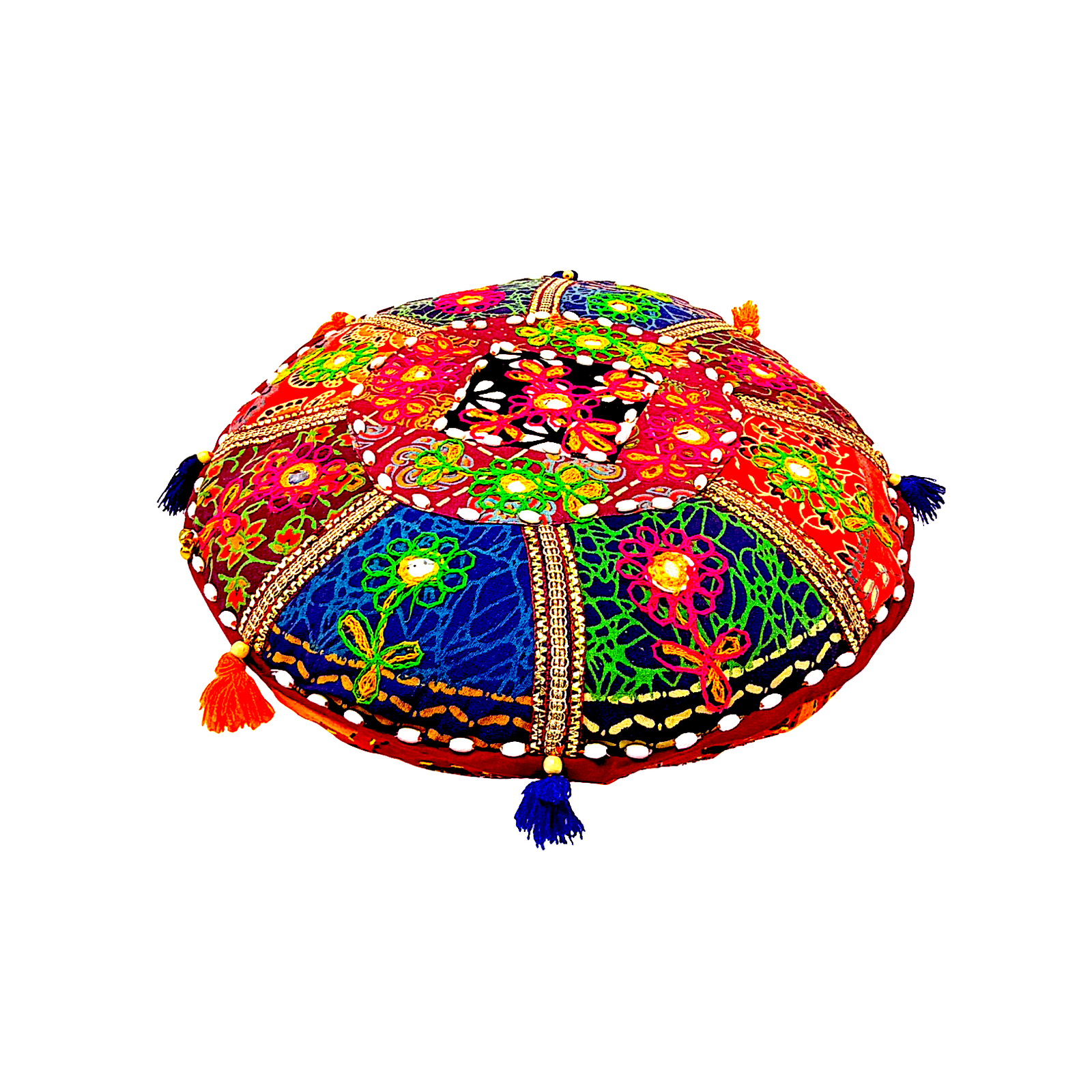 Rajasthani Cushion Pillow Round, 16 Inchwide X 3 Inch High - view 2